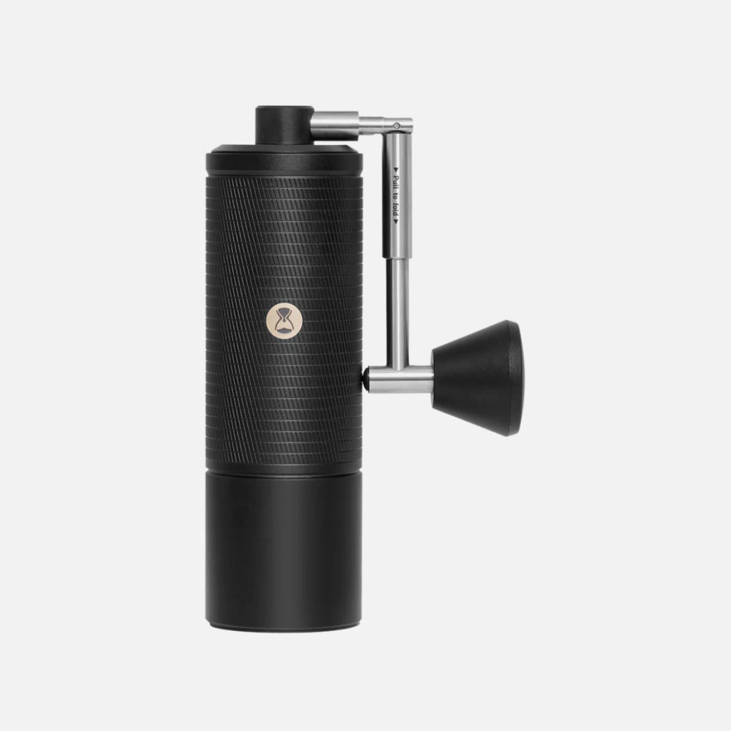 Chestnut C5 Series Hand Grinder with black textured cylindrical body, stainless steel crank and black handle knob.