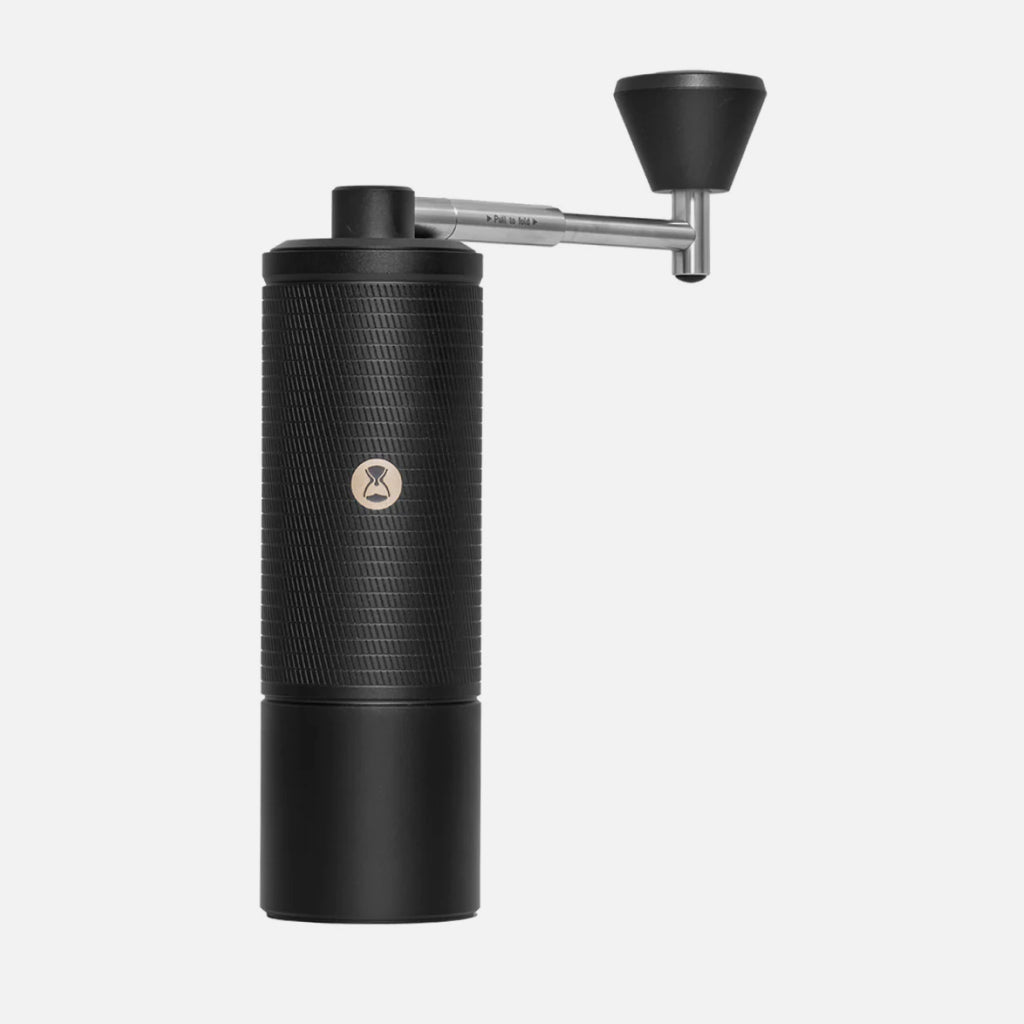 Chestnut C5 Series Hand Grinder with black textured cylindrical body, stainless steel crank and black handle knob.