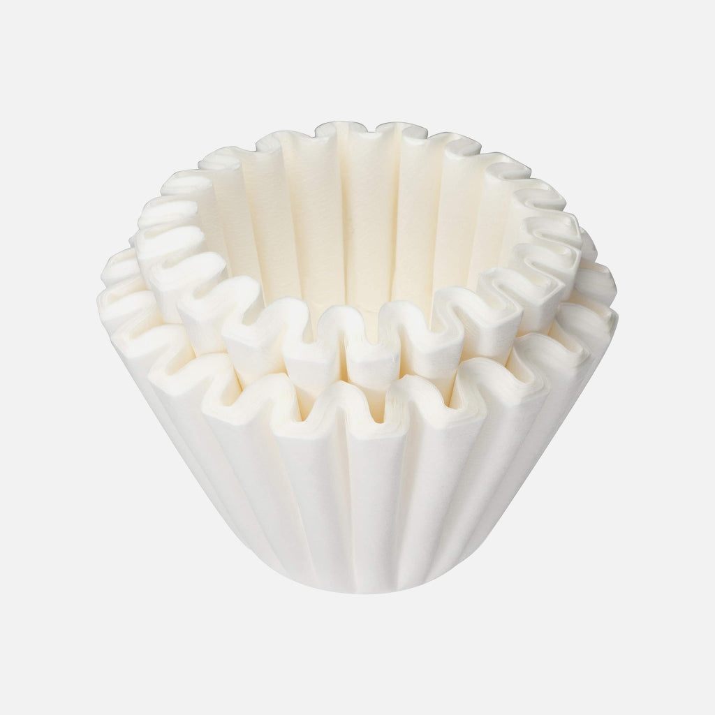 Bleached Kalita Wave flat bottom coffee filter with rippled sides